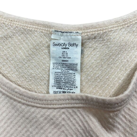 Sweaty Betty London 12  Ivory Beige Knit‎ Tank Model Blend Sleeveless - Picture 3 of 5